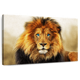 thumbnail image 1 of Elephant Stock Blue Eyed Lion Wall Art - Horizontal Canvas Wall Art - Living Room Wall Decor - Animal Canvas - Orange And Brown Decor - 48" x 32", 1 of 8