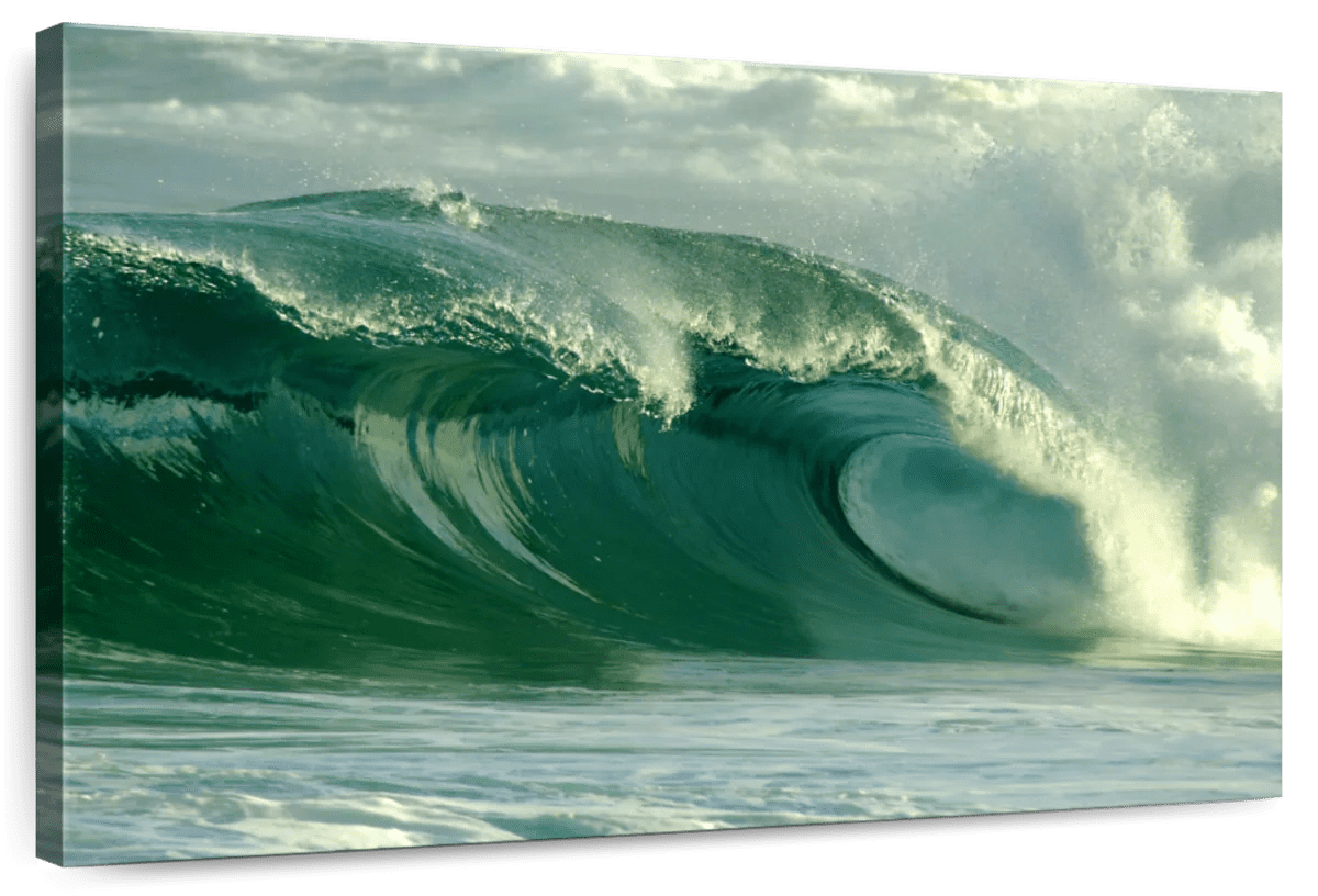 Elephant Stock Blue Green Ocean Wave Wall Art - Horizontal Canvas Wall ...