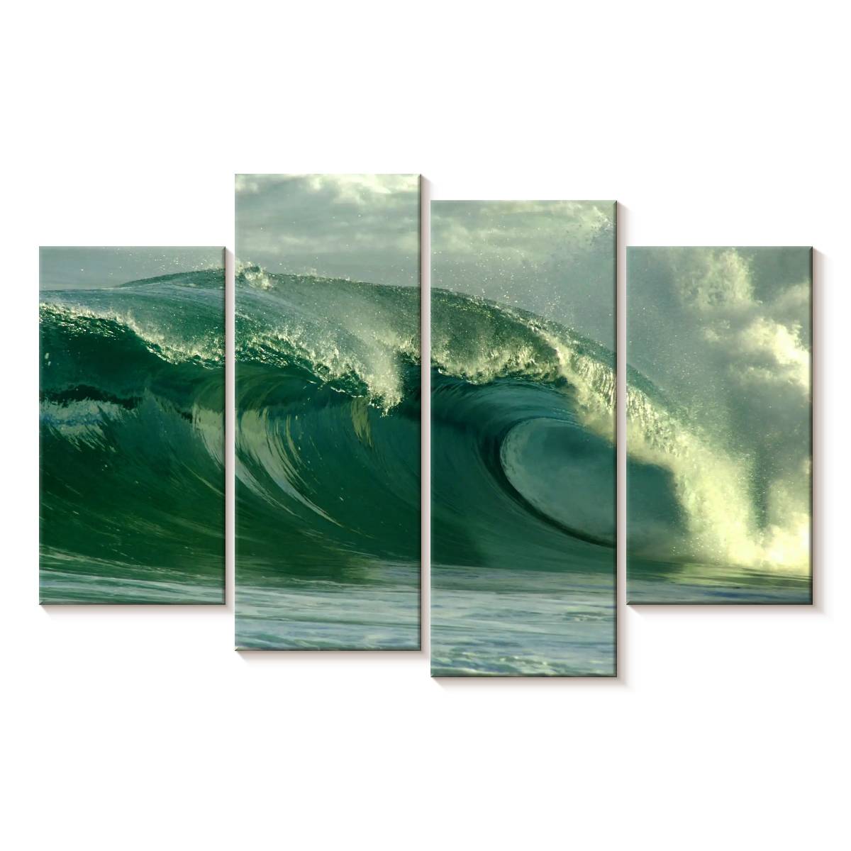 Elephant Stock Blue Green Ocean Wave Wall Art - Horizontal Multi Panel ...