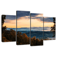 thumbnail image 1 of Elephant Stock Blue Ridge Mountain Sunrise Wall Art - Horizontal Multi Panel Canvas - Living Room Wall Decor - Nature Multi Panel - Yellow And Brown Decor - 43" x 27", 1 of 8