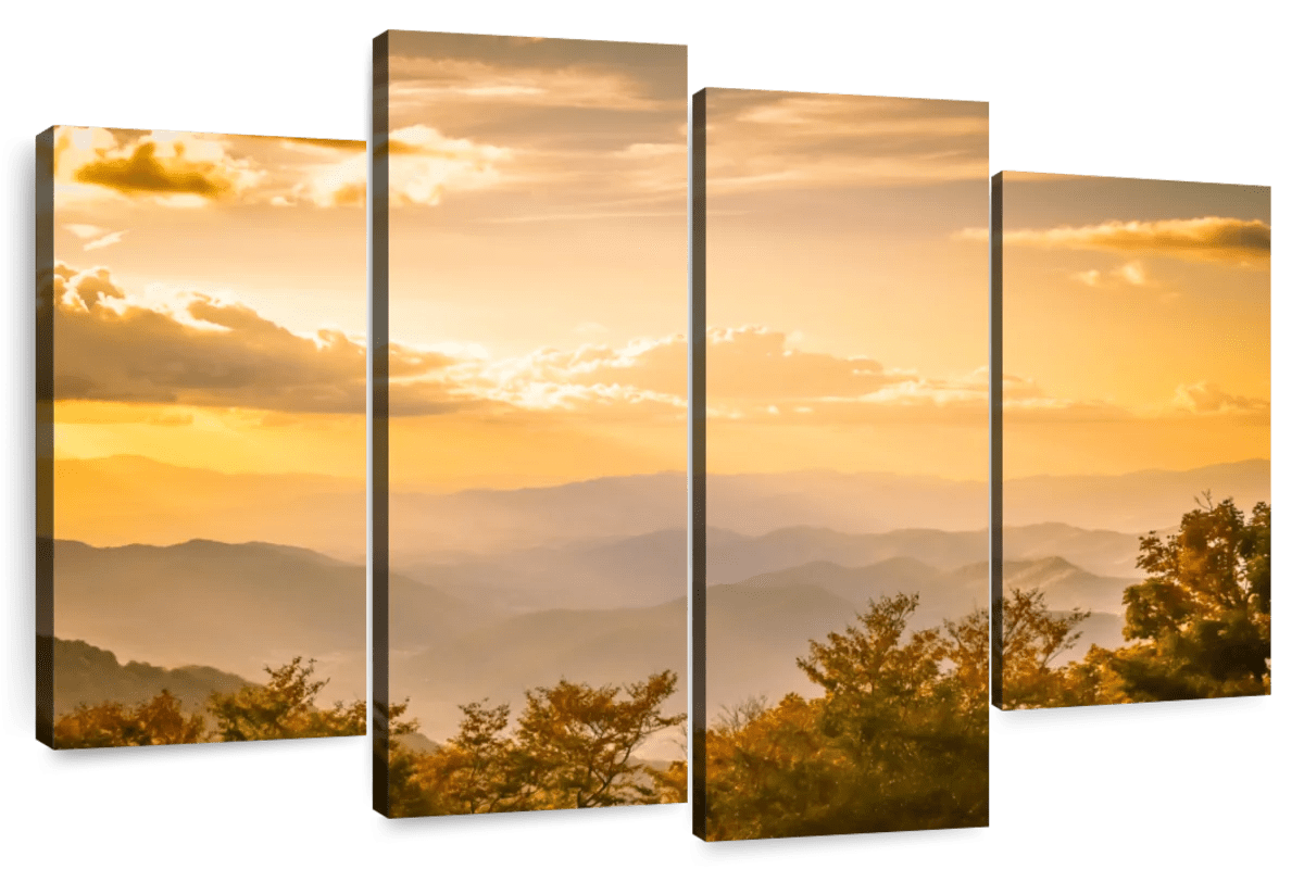 Elephant Stock Blue Ridge At Sunrise Wall Art - Horizontal Multi Panel ...