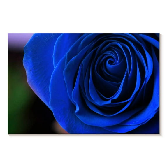 Elephant Stock Blue Rose Shrub Wall Art - Horizontal Canvas Wall Art - Living Room Wall Decor - Floral And Botanical Canvas - Blue And Green Decor - 12" x 8"