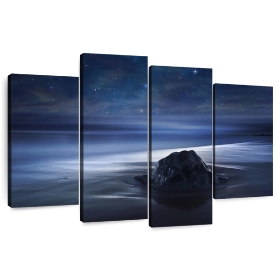 Elephant Stock Blue Velvet I Wall Art - Wellness Multi Panel Canvas By Sebastien Del Grosso - 36" x 22"