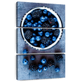 thumbnail image 1 of Elephant Stock Blueberries And Blackberries Wall Art - Vertical Multi Panel Canvas - Kitchen Wall Decor - Food And Drink Multi Panel - Blue And Black Decor - 28" x 45", 1 of 8