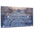 thumbnail image 1 of Elephant Stock Blueprint Mandala Wall Art - Horizontal Canvas Wall Art - Living Room Wall Decor - Decor Elements Canvas - White And Blue Decor - 12" x 8", 1 of 8