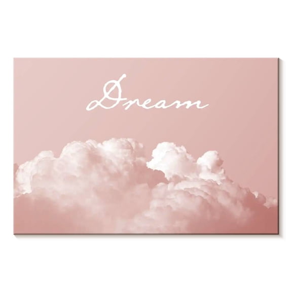 Elephant Stock Blush Pink Dream Wall Art - Horizontal Canvas Wall Art - Living Room Wall Decor - Inspirational And Typography Canvas - Pink And White Decor By Urban Epiphany - 48" x 32"