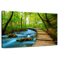 thumbnail image 1 of Elephant Stock Boardwalk In The Forest Wall Art - Horizontal Canvas Wall Art - Living Room Wall Decor - Nature Canvas - Brown And Blue Decor - 30" x 20", 1 of 8