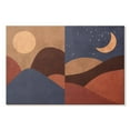 thumbnail image 1 of Elephant Stock Boho Sun Moon And Mountains I Wall Art - Horizontal Canvas Wall Art - Living Room Wall Decor - Nature Canvas - Gray And Brown Decor - 39" x 26", 1 of 4