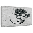 thumbnail image 1 of Elephant Stock Bonsai Yin Yang Wall Art - Horizontal Canvas Wall Art - Living Room Wall Decor - Wellness Canvas - Gray And Black Decor - 12" x 8", 1 of 8