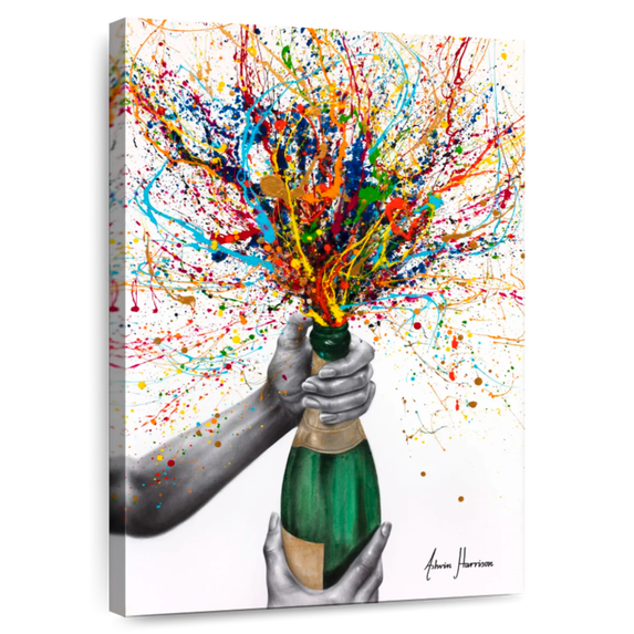 Elephant Stock Bottle Of Nostalgia Wall Art - Vertical Canvas Wall Art - Living Room Wall Decor - Food And Drink Canvas - Gray And Green Decor By Ashvin Harrison - 32" x 48"