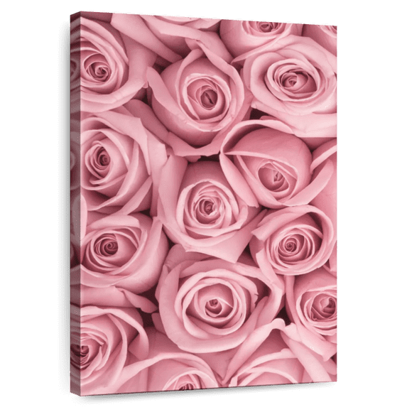 Elephant Stock Bouquet Of Pink Roses Wall Art - Vertical Canvas Wall Art - Living Room Wall Decor - Floral And Botanical Canvas - Pink And Decor - 8" x 12"