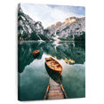 thumbnail image 1 of Elephant Stock Braies Lake Boats Wall Art - Vertical Canvas Wall Art - Living Room Wall Decor - Transportation Canvas - Beige And Orange Decor - 30" x 45", 1 of 8