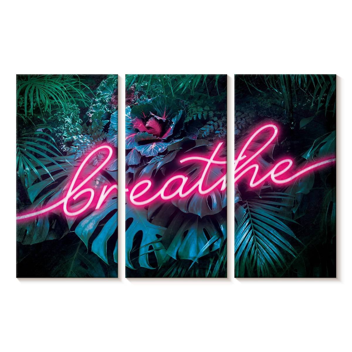 Elephant Stock Breathe Typography Wall Art - Horizontal Multi Panel ...