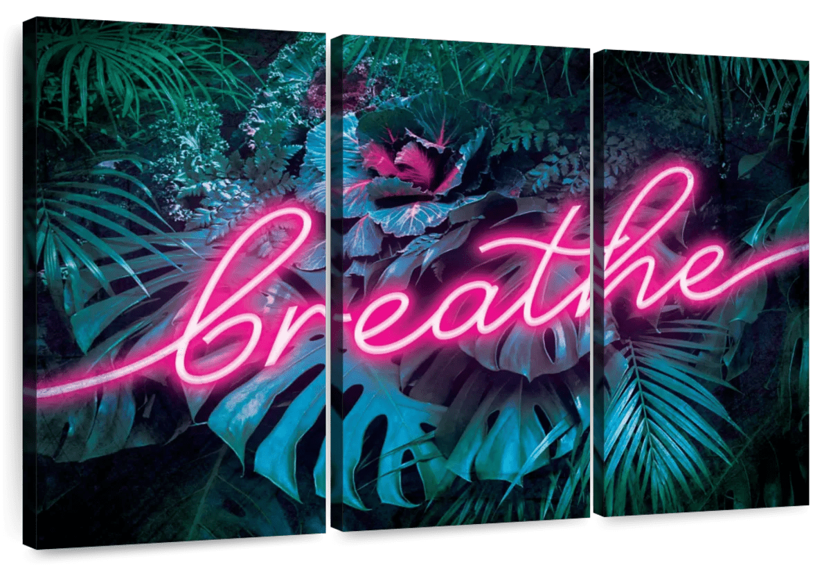 Elephant Stock Breathe Typography Wall Art - Horizontal Multi Panel ...