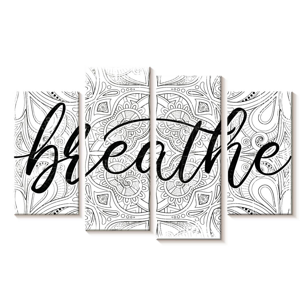Elephant Stock Breathe Zen Pattern Wall Art - Horizontal Multi Panel ...