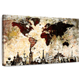 thumbnail image 1 of Elephant Stock Brick World Map Wall Art - Horizontal Canvas Wall Art - Living Room Wall Decor - Map Canvas - Gray And Brown Decor - 39" x 26", 1 of 8
