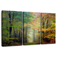 thumbnail image 1 of Elephant Stock Broceliande Colored Forest Wall Art - Horizontal Multi Panel Canvas - Living Room Wall Decor - Nature Multi Panel - Orange And Green Decor By Philippe Manguin - 50" x 32", 1 of 8