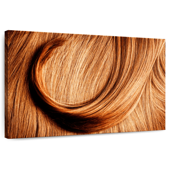 Elephant Stock Brunette Hair Wall Art - Horizontal Canvas Wall Art - Living Room Wall Decor - Fashion And Beauty Canvas - Orange And Brown Decor - 51" x 34"