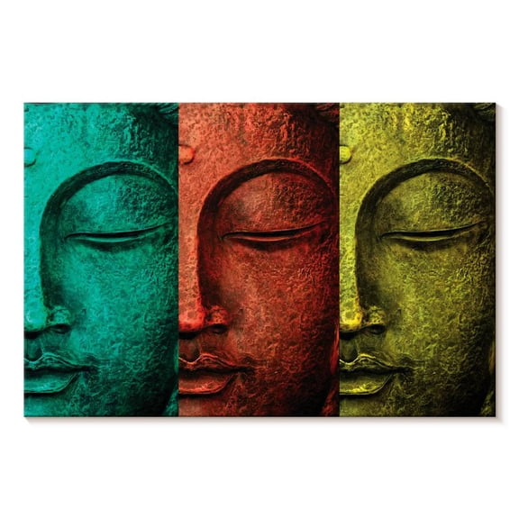Elephant Stock Buddha Face Wall Art - Horizontal Canvas Wall Art - Living Room Wall Decor - Religion And Spirituality Canvas - Black And Red Decor By Mark Ashkenazi - 45" x 30"