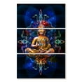 thumbnail image 1 of Elephant Stock Buddha In Lotus Pose Wall Art - Vertical Multi Panel Canvas - Living Room Wall Decor - Wellness Multi Panel - Blue And Orange Decor - 20" x 32", 1 of 4