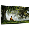 thumbnail image 1 of Elephant Stock Buddhist Monk Meditating Wall Art - Horizontal Canvas Wall Art - Living Room Wall Decor - Wellness Canvas - Gray And Green Decor - 45" x 30", 1 of 8