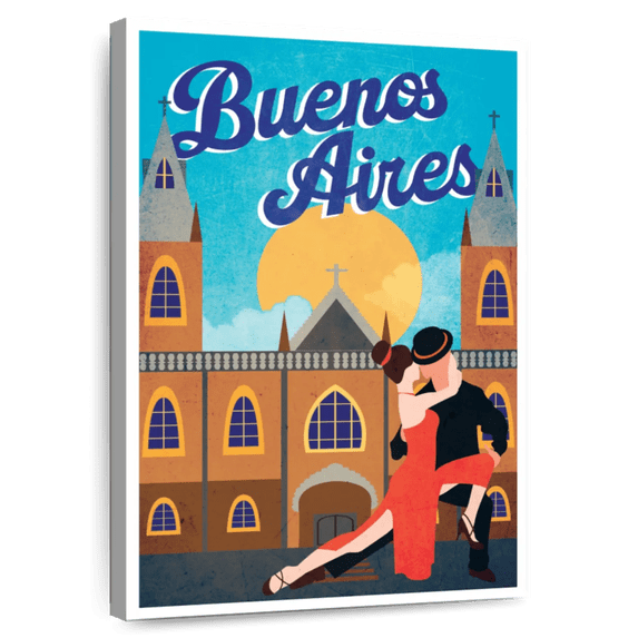 Elephant Stock Buenos Aires Tourism Vintage Poster Wall Art - Vertical Canvas Wall Art - Living Room Wall Decor - Places Canvas - Beige And Brown Decor - 32" x 48"