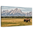 thumbnail image 1 of Elephant Stock Bull Bison In Grand Teton Wall Art - Horizontal Canvas Wall Art - Living Room Wall Decor - Animal Canvas - Blue And Green Decor - 12" x 8", 1 of 8