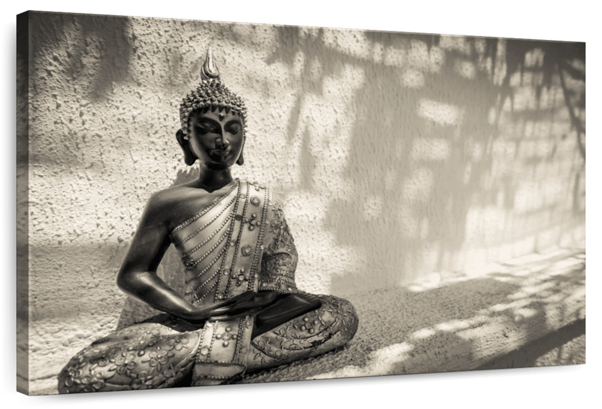 Elephant Stock Bw Thai Buddha Wall Art Horizontal Canvas Wall Art