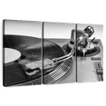 thumbnail image 1 of Elephant Stock Bw Vinyl Record Player Wall Art - Horizontal Multi Panel Canvas - Living Room Wall Decor - Music Multi Panel - Gray And Black Decor - 57" x 36", 1 of 8