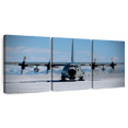 thumbnail image 1 of Elephant Stock C130 Aircraft In Antarctica Wall Art - Horizontal Multi Panel Canvas - Mancave Wall Decor - Military Multi Panel - Gray And Blue Decor - 62" x 30", 1 of 8