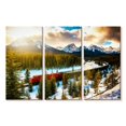 thumbnail image 1 of Elephant Stock Canadian Pacific Railway Wall Art - Horizontal Multi Panel Canvas - Living Room Wall Decor - Floral And Botanical Multi Panel - Green And Blue Decor - 74" x 48", 1 of 4