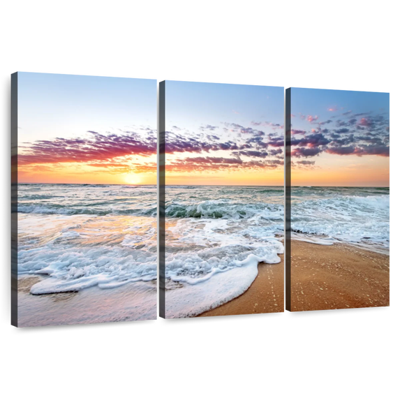 Elephant Stock Cancun Beach Wall Art - Beach Multi Panel Canvas - 38" x ...
