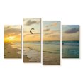 thumbnail image 1 of Elephant Stock Caribbean Kitesurfing Wall Art - Horizontal Multi Panel Canvas - Living Room Wall Decor - Sports Multi Panel - Blue And Brown Decor - 24" x 14", 1 of 4