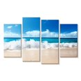 thumbnail image 1 of Elephant Stock Caribbean Ocean Wave Wall Art - Horizontal Multi Panel Canvas - Living Room Wall Decor - Beach Multi Panel - Beige And Blue Decor - 84" x 54", 1 of 4