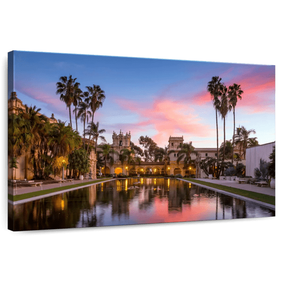 Elephant Stock Casa De Balboa Wall Art - Horizontal Canvas Wall Art - Living Room Wall Decor - Places Canvas - Pink And Gray Decor - 45" x 30"