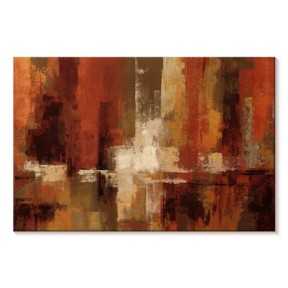 Elephant Stock Castanets Wall Art - Horizontal Canvas Wall Art - Living Room Wall Decor - Abstract Canvas - Brown And Red Decor By Silvia Vassileva - 12" x 8"