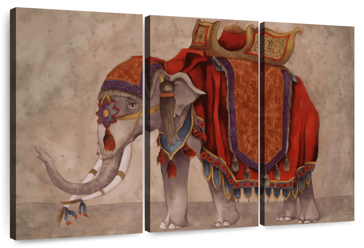 Elephant Stock Ceremonial Elephants I Wall Art - Horizontal Multi Panel ...
