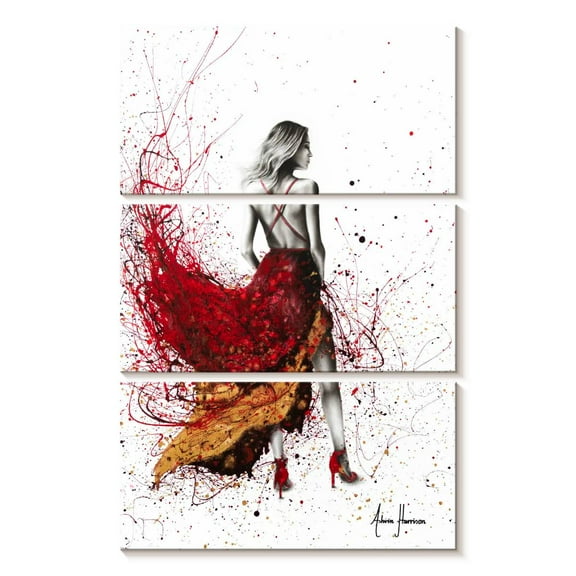 Elephant Stock Chardonnay Nights Wall Art - Vertical Multi Panel Canvas - Living Room Wall Decor - Fashion And Beauty Multi Panel - White And Red Decor By Ashvin Harrison - 14" x 23"