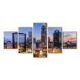 thumbnail image 1 of Elephant Stock Charlotte Wall Art - Horizontal Multi Panel Canvas - Living Room Wall Decor - City Multi Panel - Blue And Orange Decor - 42" x 19", 1 of 4