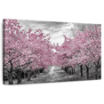 thumbnail image 1 of Elephant Stock Charming Cherry Blossom Alley Wall Art - Horizontal Canvas Wall Art - Living Room Wall Decor - Floral And Botanical Canvas - Gray And Pink Decor By Melanie Viola - 36" x 24", 1 of 8