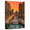 thumbnail image 1 of Elephant Stock Chicago River Wall Art - Vertical Canvas Wall Art - Living Room Wall Decor - Places Canvas - Orange And Teal Decor - 16" x 24", 1 of 8