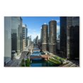 thumbnail image 1 of Elephant Stock Chicago Riverside Towers Wall Art - Horizontal Canvas Wall Art - Living Room Wall Decor - Places Canvas - Gray And Blue Decor - 24" x 16", 1 of 4