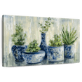 thumbnail image 1 of Elephant Stock Chinoiserie Plants Wall Art - Horizontal Canvas Wall Art - Living Room Wall Decor - Floral And Botanical Canvas - Blue And Green Decor By Silvia Vassileva - 12" x 8", 1 of 8