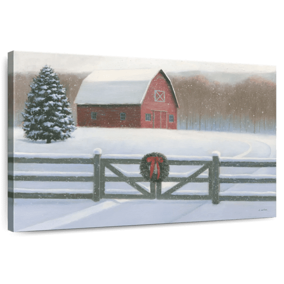 Elephant Stock Christmas Affinity Vi Wall Art - Horizontal Canvas Wall Art - Living Room Wall Decor - Architecture Canvas - White And Brown Decor By James Wiens - 30" x 20"