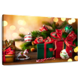 thumbnail image 1 of Elephant Stock Christmas Gifts Wall Art - Horizontal Canvas Wall Art - Living Room Wall Decor - Holiday Canvas - Green And Red Decor - 48" x 32", 1 of 8