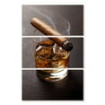 thumbnail image 1 of Elephant Stock Cigar On Whiskey Glass Wall Art - Vertical Multi Panel Canvas - Dining Room Wall Decor - Food And Drink Multi Panel - Gray And Brown Decor - 14" x 23", 1 of 4