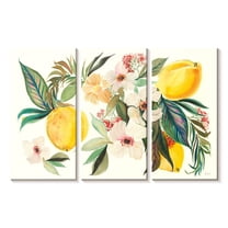 Elephant Stock Citrus Summer I Wall Art - Horizontal Multi Panel Canvas - Dining Room Wall Decor - Food And Drink Multi Panel - Beige And Gold Decor By Kristy Rice - 23" x 14"
