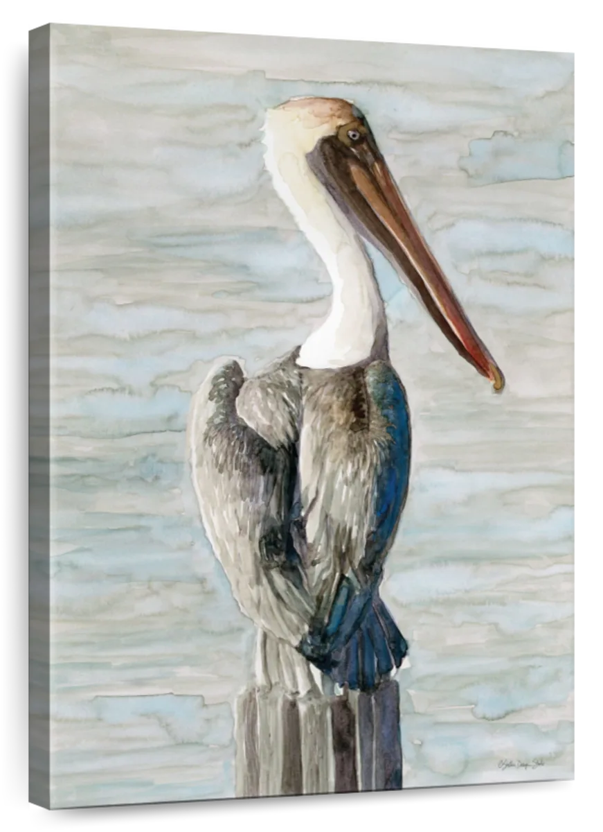 Elephant Stock Classic Brown Pelican Wall Art Vertical Canvas Wall