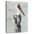 thumbnail image 1 of Elephant Stock Classic Brown Pelican Wall Art - Vertical Canvas Wall Art - Living Room Wall Decor - Animal Canvas - Brown And Blue Decor By Stellar Design Studio - 16" x 24", 1 of 8