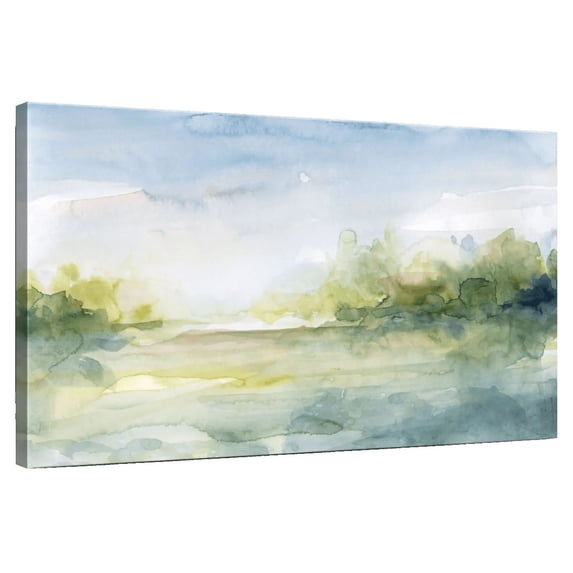 Elephant Stock Clear Day Wall Art - Horizontal Canvas Wall Art - Living Room Wall Decor - Abstract Canvas - Blue And Gray Decor By Carol Robinson - 39" x 26"
